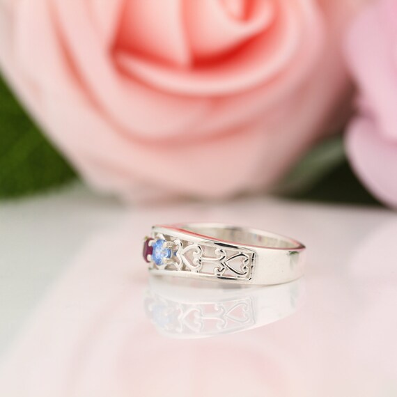 Fleur Swirl Design Mother's Family Birthstone Ring Fleur Swirl Design Mother's Family Birthstone Ring