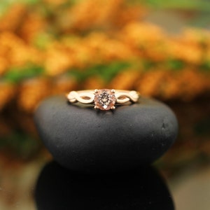 Natural morganite Infinity Style Solitaire Engagement Ring in 14K Rose Gold image 6