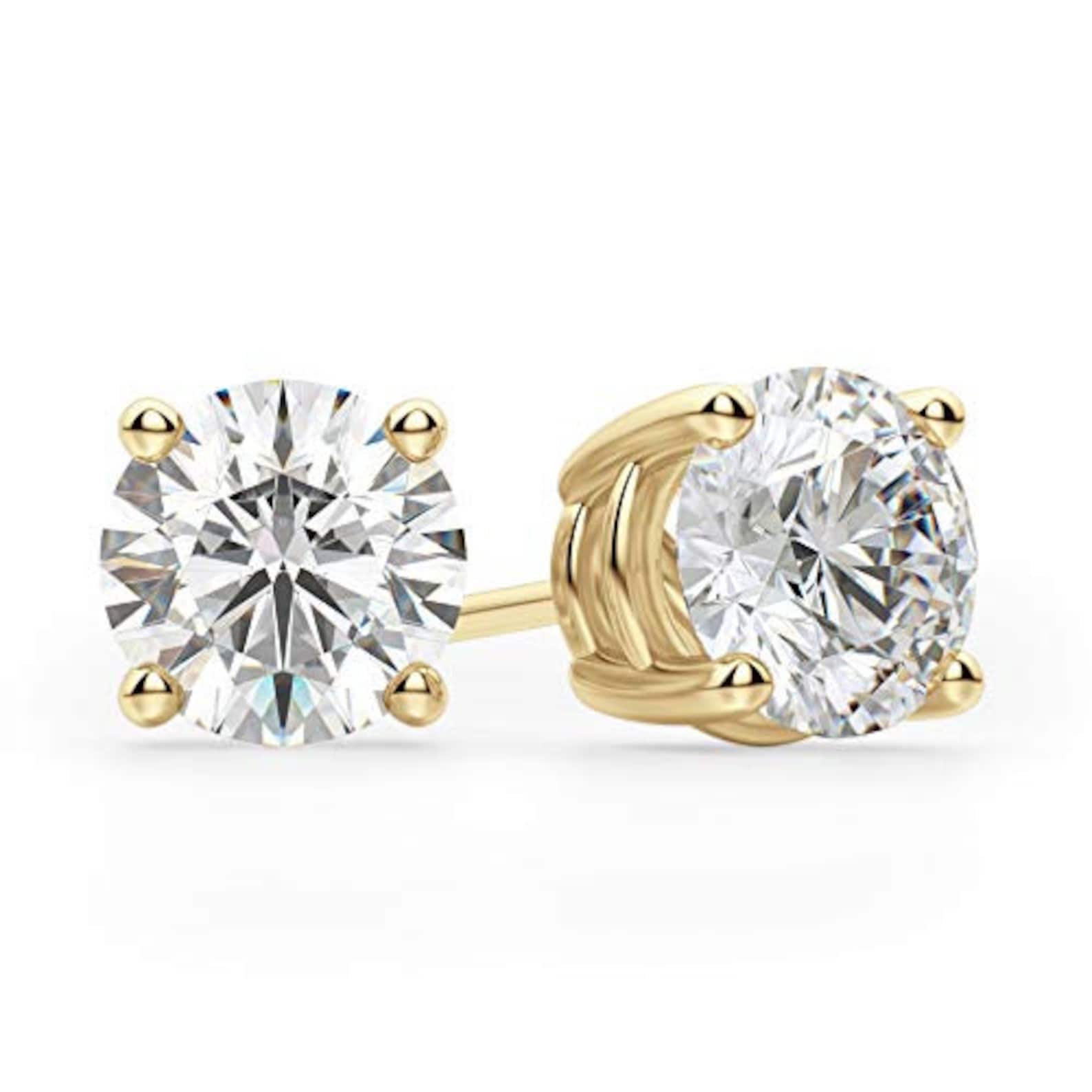 14K Yellow 3 CTW Lab-Grown Diamond Stud Earrings