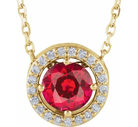 Ruby halo cheap necklace