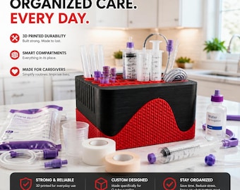 Oreo Syringe Organizer Rack – G-Tube Storage Solution, Hygienic Ventilation