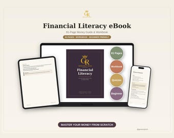 Financial Literacy eBook for Teens, Budgeting, Saving, Investing Workbook (PDF)