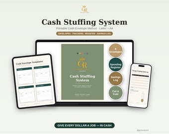 Cash Stuffing System, Budget Envelopes, Savings Tracker (Instant Download)