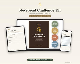 No-Spend Challenge Kit, Money Saving Tracker (Digital Download)