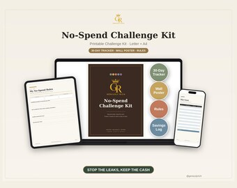 No-Spend Challenge Kit, Money Saving Tracker (Digital Download)