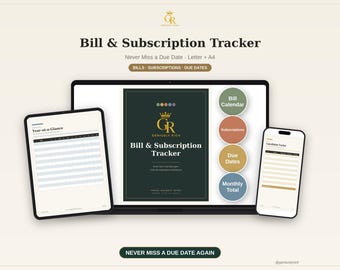 Planilha de controle de assinaturas, registro de pagamentos mensais, planejador de orçamento (download em PDF)