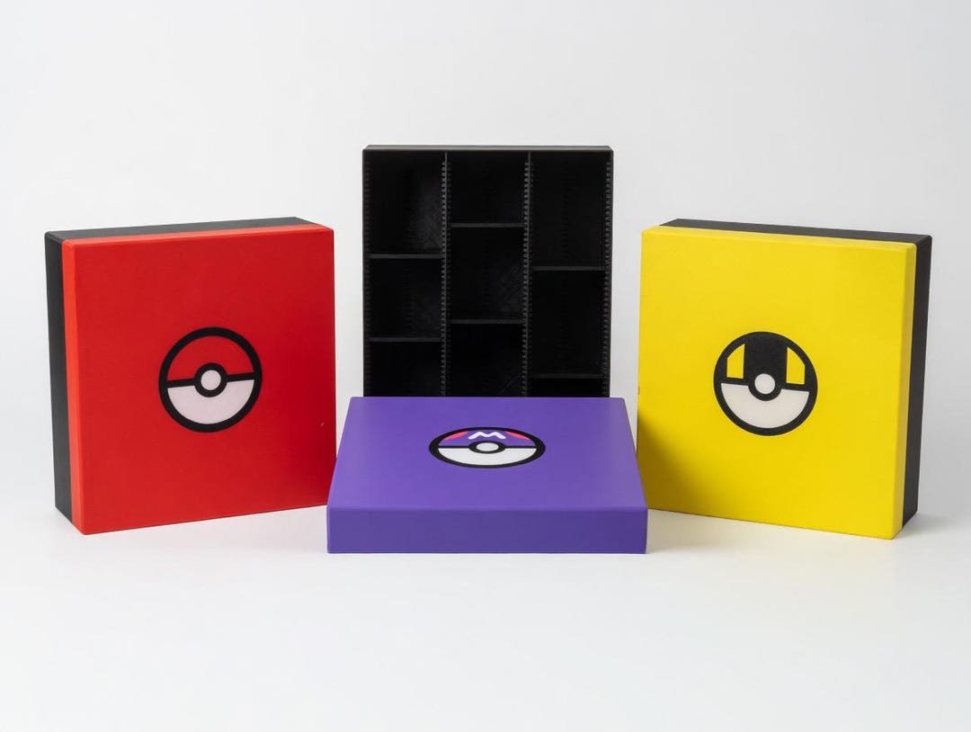 Pokemon Inventory Box Pokémon TCG Bulk Storage Box With 6 Adjustable Dividers | Pokeball ...