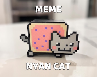 Nyan Cat 3D Printed Figure - Kawaii Pop-Tart Cat Meme Collectible