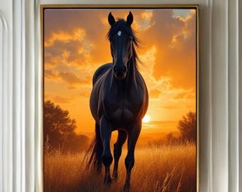 6 Piece Set Printable Art | Horse Painting Farmhouse Wall Art (Digital Download)