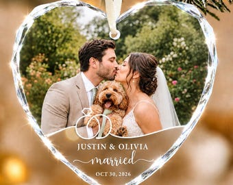 Personalized Engagement Ornament, Custom Engagement Couple Photo Ornament, Marriage Proposal Gift, Engagement Gift For Couples
