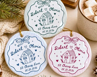 Custom New Home Ornament, Personalized First Home Christmas Ornament, First Christmas in New Home, Housewarming Gift, Realtor Closing Gift