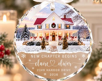 Personalized New Home Ornament, First Christmas in New Home, A New Chapter Begins Ornament, First House Christmas Gift, Housewarming Gift