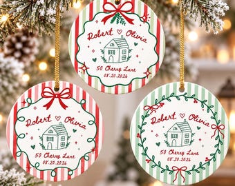 Personalized New Home Christmas Ornament, First Christmas In Our New Home Ornament, First Home Gifts, New Home Owners Gift, Newlywed Gift