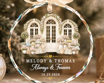 Custom First Christmas Married Ornament, Personalized Wedding Arch Ornament, Gift For Newlyweds, Wedding Anniversary Gift