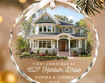 Personalized New Home Ornament, Housewarming Gift, House Portrait Christmas Ornament, Our First Home Ornament 2026, Xmas Newlywed Gift