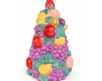 Vintage Holland mal fruitboom vormsnoei handgeschilderd keramiek 1975