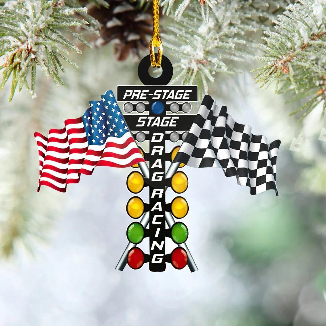 Pre-stage Drag Racing Lights Ornament, Funny Car Christmas Decoration ...