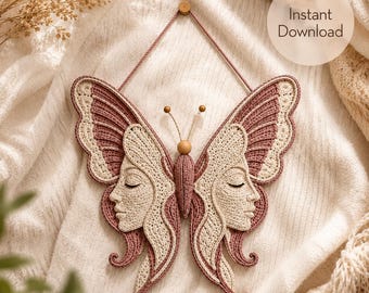 Moonveil Butterfly Crochet Wall Hanging Pattern, Dreamy Nursery Decor (PDF Download)