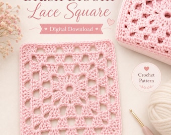 Elegant Lace Granny Square Crochet Pattern, Floral Motif, Beginner Friendly(Digital Download)