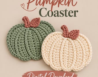 Crochet Pumpkin Coaster Pattern | Five-Lobe Autumn Mug Rug(Digital Download)