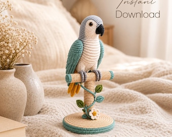 Realistic Macaw Parrot Amigurumi Crochet Pattern PDF(Digital Download)