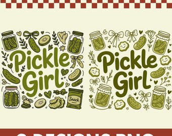 Pickle Lover Doodles PNG Bundle – Coquette Pickle Art, Transparent Background, Digital Download