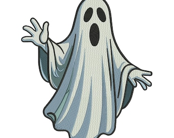 Cute Ghost Machine Embroidery Design, Halloween Spooky Embroidery Pattern, Ghost Latte Machine Embroidery File, 5 Sizes, Instant Download