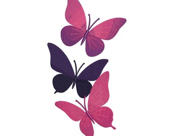 Beautiful Butterfly Embroidery Design, Flying Butterfly Machine Embroidery Pattern, Butterfly Embroidery File, 5 Sizes, Instant Download