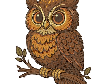Eule Stickdatei, Waldtier Stickdatei, Maschinenstickerei, 5 Größen, Instant Download