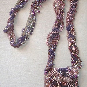 Crazy Quilt Freeform Peyote Amulet Bag - Endast PDF-handledning
