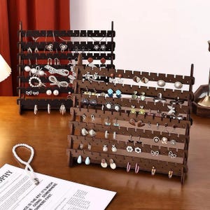 Wooden Earrings Detachable Jewelry Display Rack – Earrings and Bracelet Organizer Stand, Jewelry Holder for Market Stalls or Boutiques