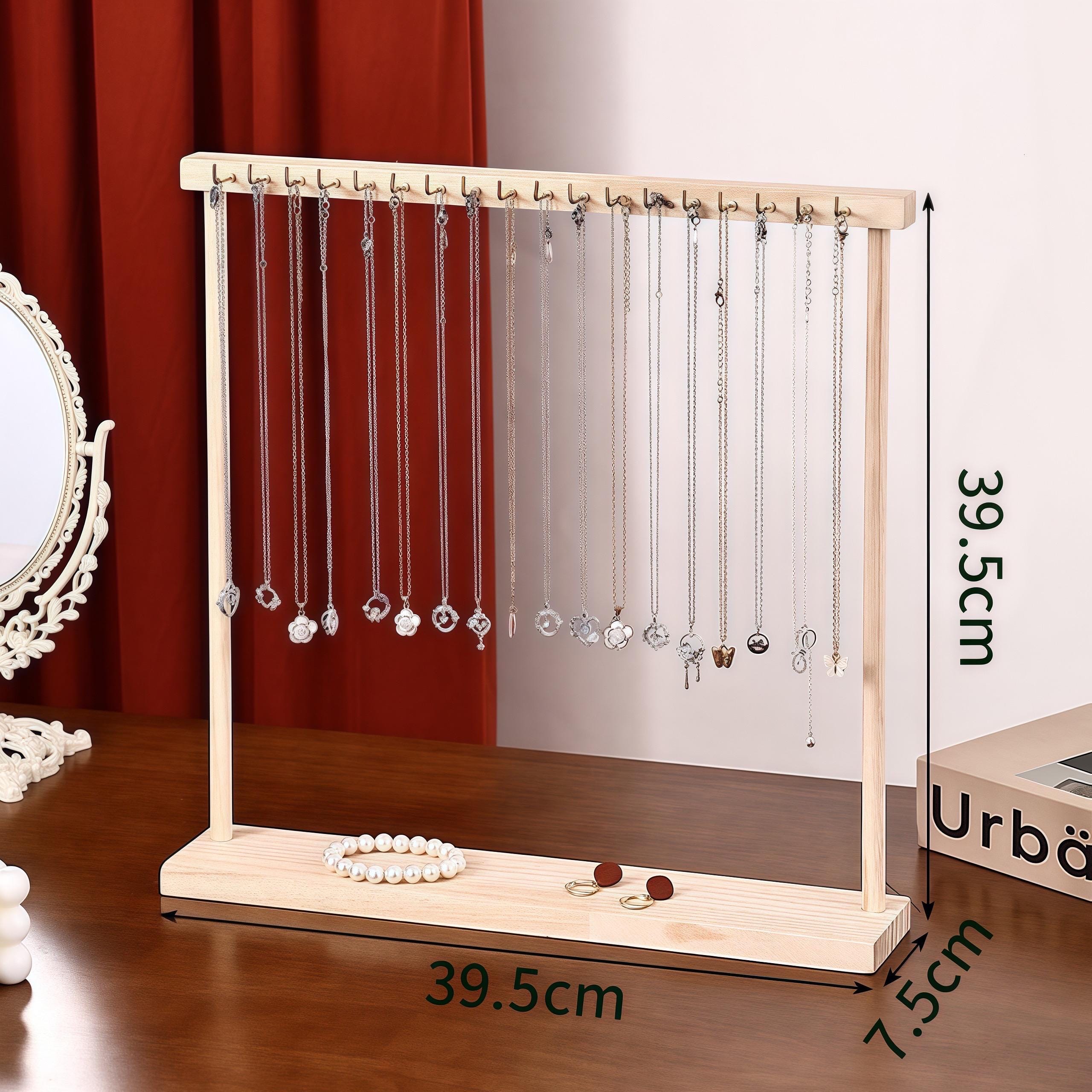Large Wooden Double Sided Detachable Jewelry Display Rack – Necklace ...