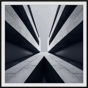 Brutalist Architecture Wall Art Print – Monolithic Concrete Geometry Photography