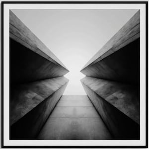 Brutalist Geometry Wall Art Print – Minimal Concrete Architecture Photography