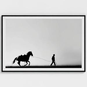 Cowboy Art Print: Black and White Wall Art, Framed Option