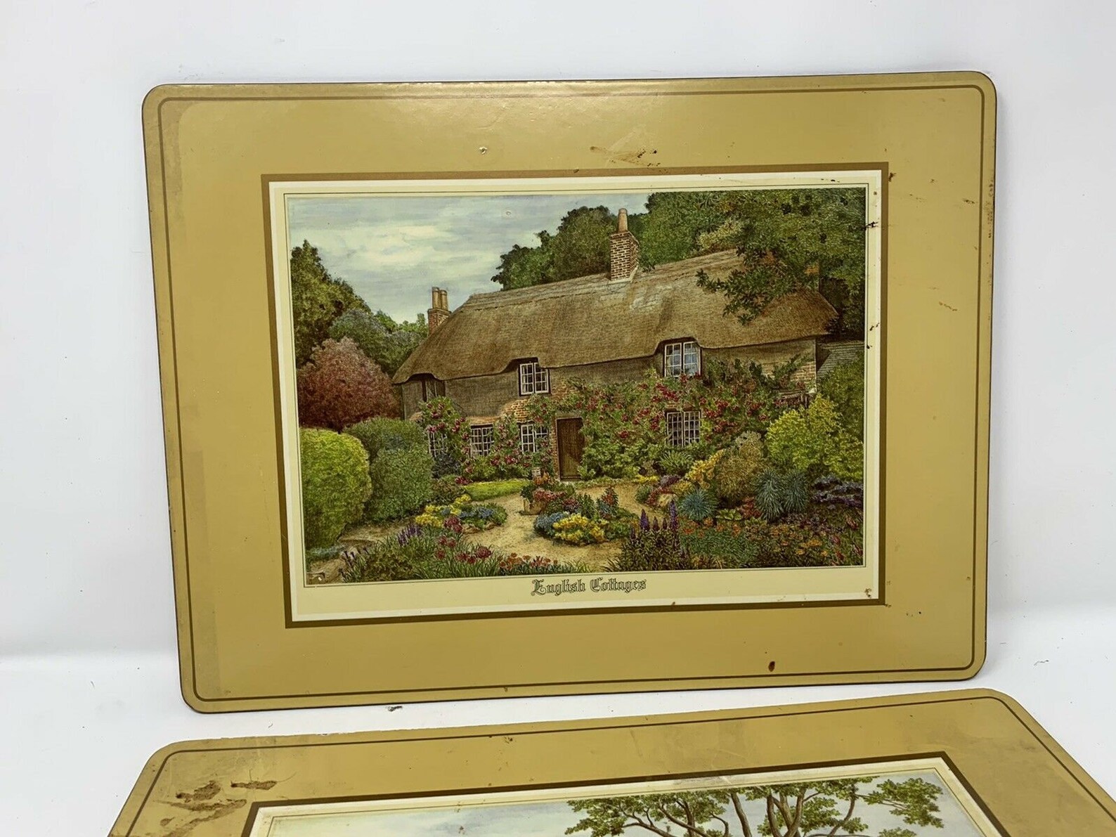 2 Pimpernel English Cottages Placemats set Cork Backed Made In Etsy