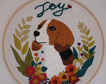 Marco de bordado con retrato de mascota personalizado: regalo conmemorativo personalizado para perros