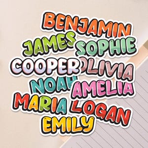 Design di etichette personalizzate con nome: etichette personalizzate stampabili (download digitale)