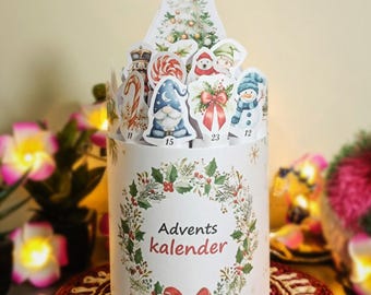 Duplo Mini Adventskalender mit 24 Motiven, DIY Weihnachtskalender, druckbare Vorlage für duplo banderole adventskalender, digitaler Download