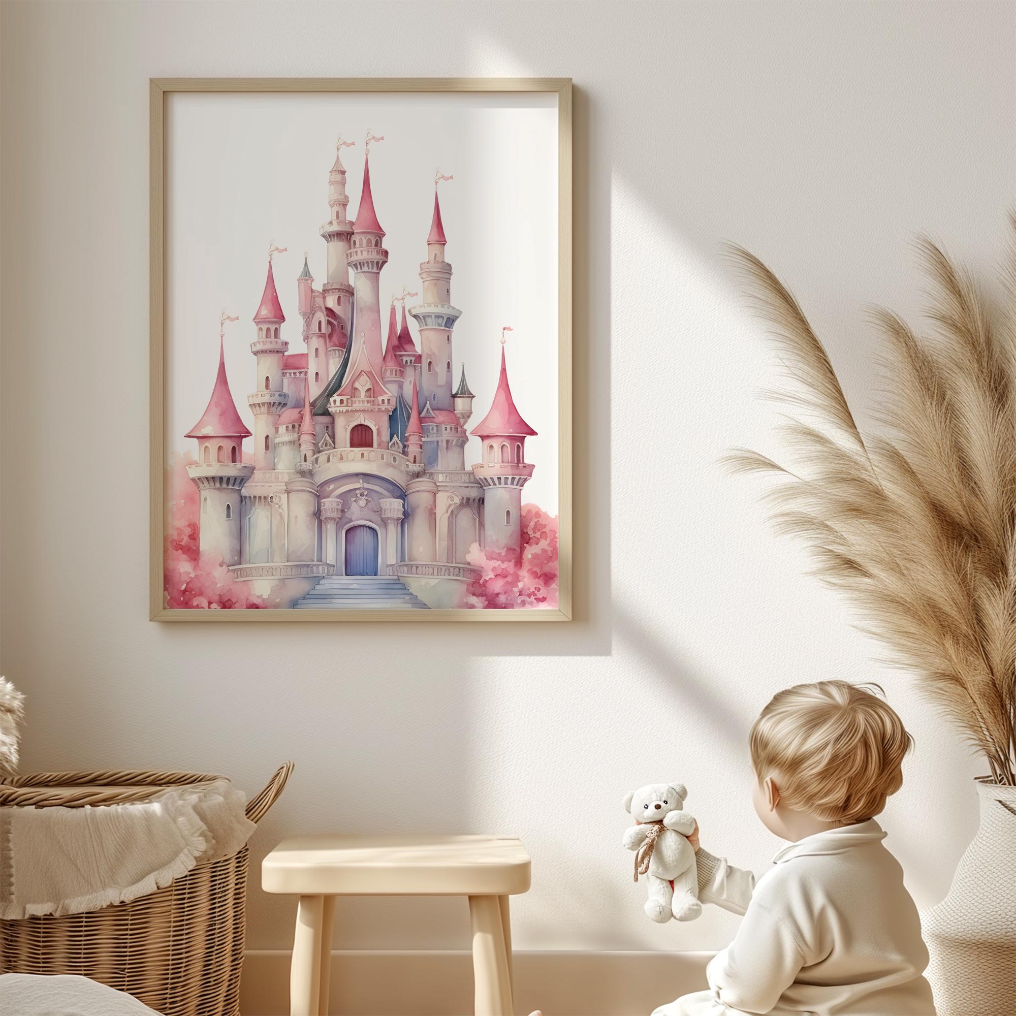 Watercolor Castle Clipart, Fairy Tale Princess Birthday Castle, 24 PNG ...