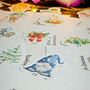 Kinderriegel Mini Adventskalender med 24 Motiven, DIY Weihnachtskalender, druckbare Vorlage kinderriegel banderole, digitaler Ladda ner bild 3