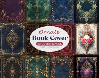 Ornate Gold Book Cover Designs, 49 Styles (Digital Download)