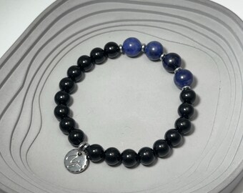 Obsidian, Sodalite & Hematite Bracelet for Clarity and Grounding - Handmade Unisex Crystal Bracelet