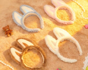 Labubu Inspired Cosplay Furry Headband Ears,Halloween Costume Mask Headwear,Pet Macaron Ear Party Costume Ears, Cosplay Gifts for Kids Adult