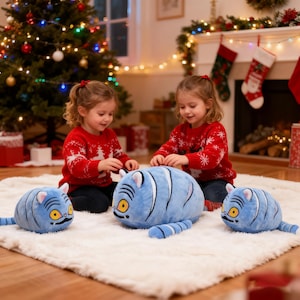 Derpy Milo Tako Kpop Demon Hunters Anime Plushie Tiger, Collectible Blue Tiger Toy Kids Gifts, Kawaii Anime Plush Soft Short Stuffed Toys