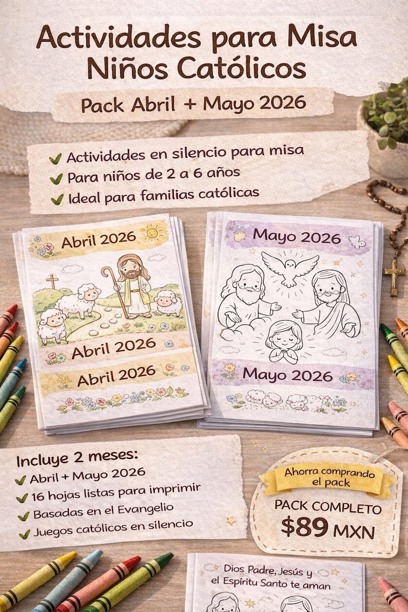 Catholic Kids Mass Activities Pack | April + May 2026 | Ages 2-6 ...