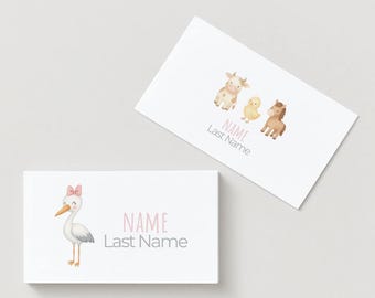 Kids Farm Animal Gift Tags | Editable Name Labels (Canva Template)