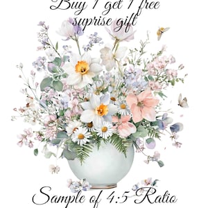 Daffodil Watercolor Print: March Birth Flower, Spring Farmhouse Decor (Digital Download)
