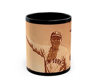 BABE RUTH calling HOMERUN Mug | Black Ceramic Mug | Baseball Fans Gift