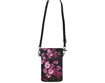 Crossbody Phone Bag | Chicago Botanical Gardens Water Lilies Bag | Pink Floral Crossbody Phone Bag